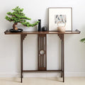 Gdrasuya10 40 inch Walnut Bamboo Console Sofa Table, Vintage Sofa Table Narrow by Gdrasuya10