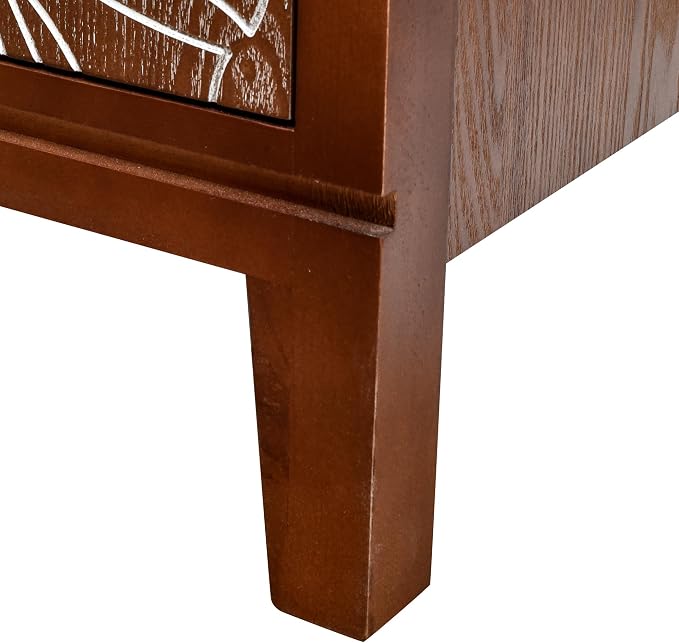 eHemco Tropical Monstera Door Accent End Table, Modern Retro Style, 16.5 x 14 x - Image 8