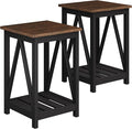 ChooChoo Farmhouse End Table, Rustic Vintage End Side Table by ChooChoo