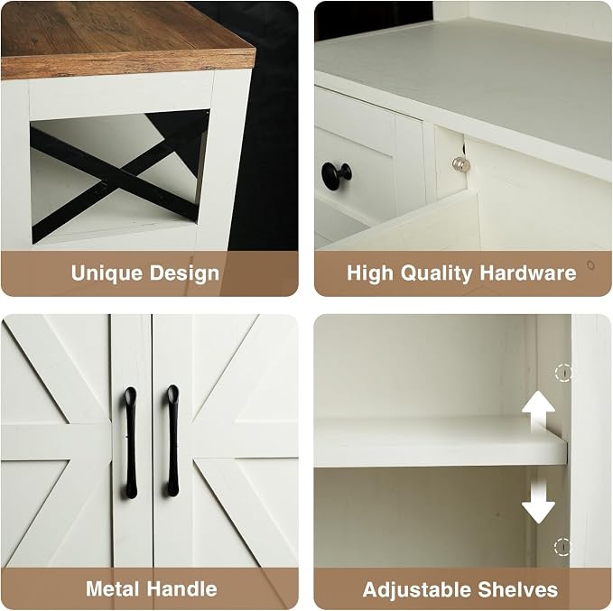 Befrases Set of 2 Farmhouse Storage Cabinet - Image 7