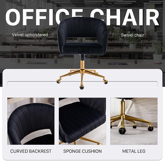 KCC Home Office Chair Swivel Desk Chair Accent Armchair Upholstered Modern - Image 8