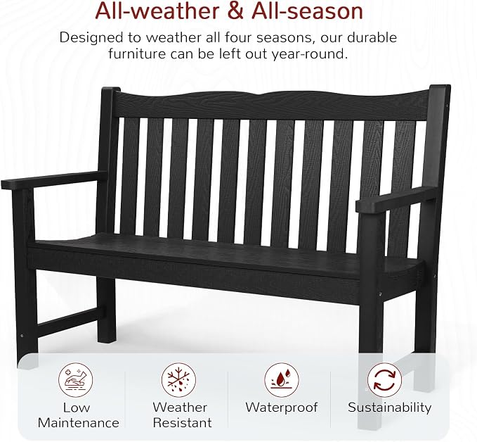 Stoog Weatherproof Outdoor Bench & Outdoor Chairs Set, Patio Furniture Set - Image 4