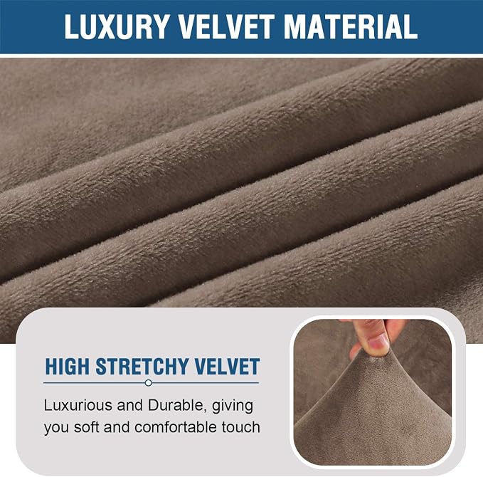 H.VERSAILTEX Armless Accent Chair Covers Thick Velvet Armless Chair Slipcovers - Image 5