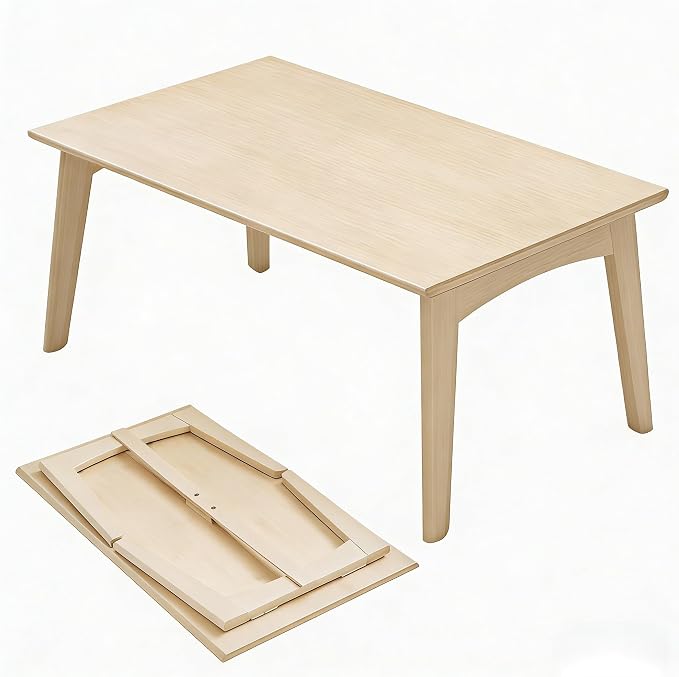 JIKUGO Bamboo Folding Coffee Table No Assembly Required Japanese Floor Table - Image 6