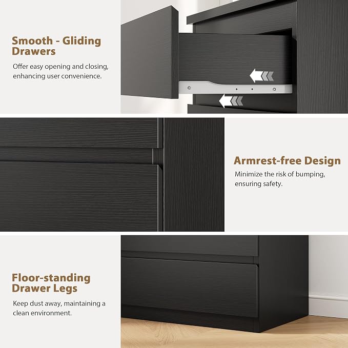 Jocoevol Black 5 Drawer Dresser - Image 6