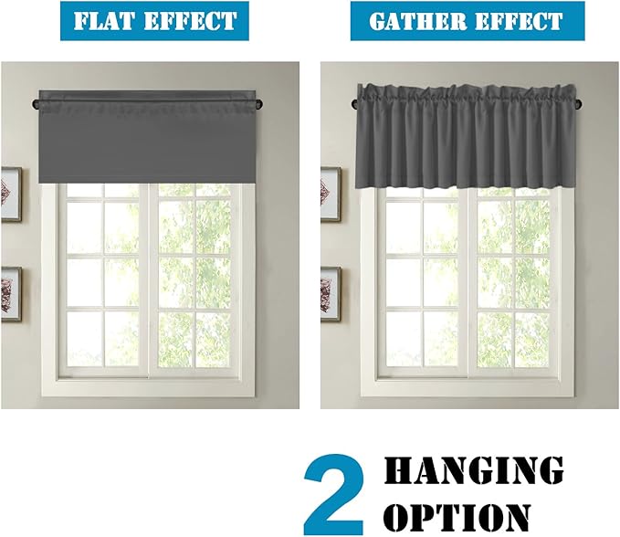 H.VERSAILTEX Blackout Valances for Windows, Short Window Valance Curtains for - Image 6