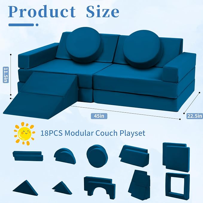 Edbuosy Toddler Couch Kids Sofa Modular - Image 2