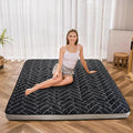 MAXYOYO Black Geometric Pattern Futon Mattress, Japanese Floor Mattress Quilted by MAXYOYO