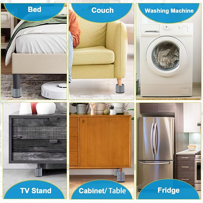 Bed Risers 1 inch, 2 inch, 3 inch, 4 inch Heavy Duty, Adjustable Furniture Riser - Image 6