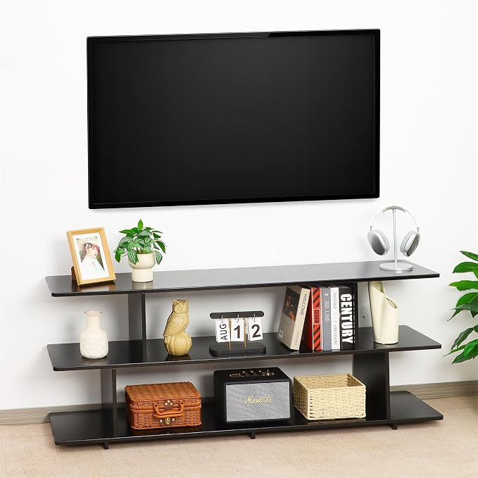 Bamboo TV Stand for TVs up to 65", 3 Tier Accent Entertainment Center by MordchilHF
