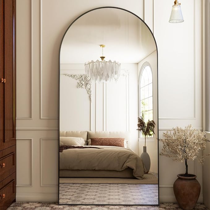 HARRITPURE 71"x30" Arched Full Length Mirror Free Standing Leaning Hanging - Image 6