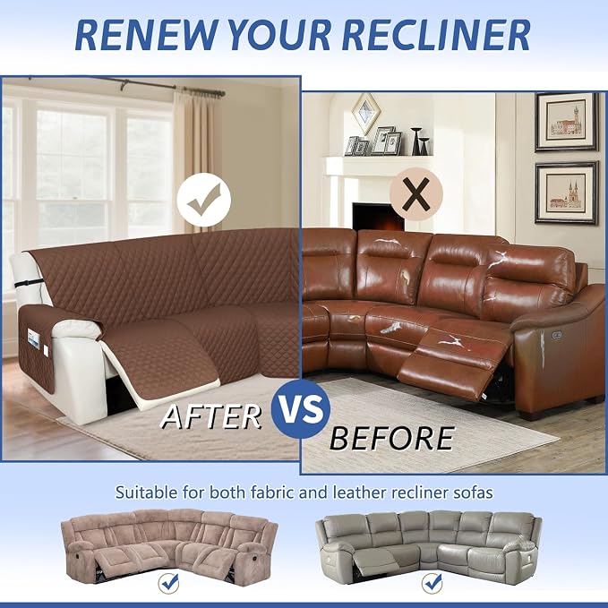 Arfntevss Recliner Sectional Couch Covers 1OO% Waterproof L Shape Sofa Cover - Image 6