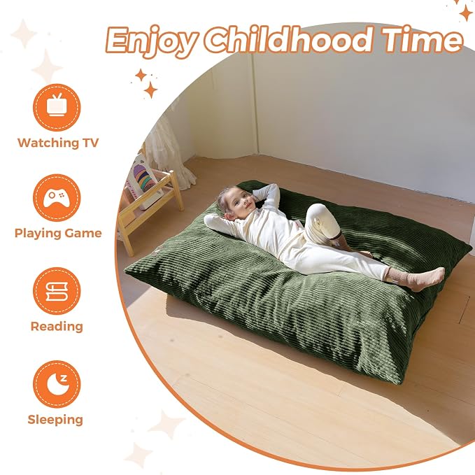 MAXYOYO 3 in 1 Kids Bean Bag Chair Couch, Convertible Chair Folds from Bean Bag - Image 9