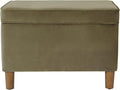 HomePop - Dinah 24" Storage Ottoman- Light Sage Green Velvet by HomePop