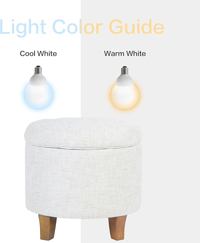 Homepop Home Decor | Upholstered Round Tufted Foot Rest Ottoman | Ottoman - Image 6