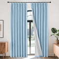Joydeco Pleated Curtains for Living Room Bedroom, Linen Drapes 90 inch Length 2 by JOYDECO