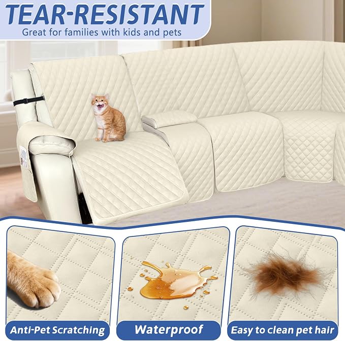 Arfntevss Recliner Sectional Couch Covers 1OO% Waterproof L Shape Sofa Cover - Image 4