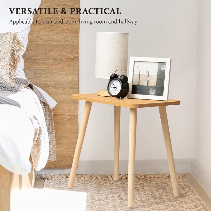 FORAOFUR Side Table, Modern Small End Table, Wood Nightstand - Image 7