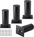 Set of 4 Furniture Legs 4 Inch, Adjustable Aluminum Alloy Cabinet Legs by Kyuionty
