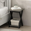 Furinno TIDUR Night Stand, Open Shelf Design X-Legs Nightstand, Criss-Crossed by Furinno-FitsYourSpaceFitsYourBudget