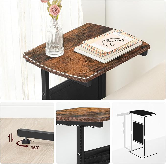 HOOBRO C Shaped End Table, 28.3" Side Table - Image 7
