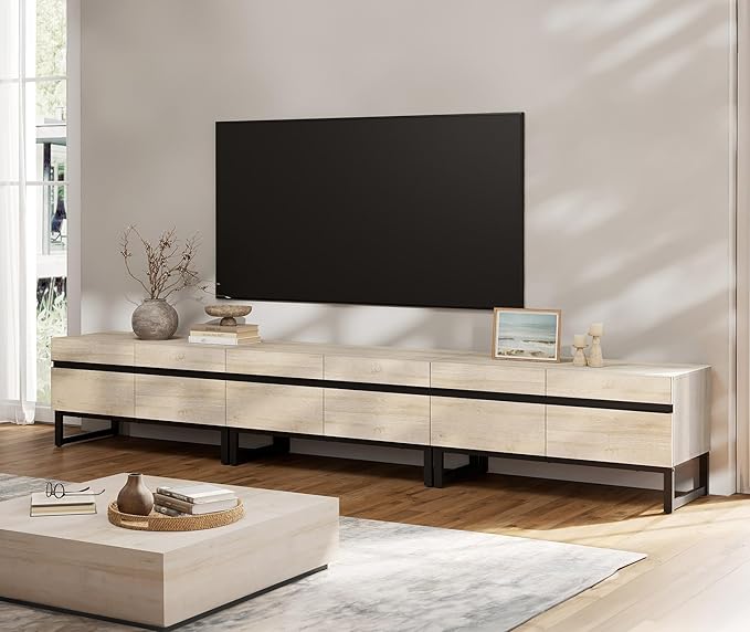 WAMPAT Modern TV Stand for 32-110 Inch TVs, Wood Entertainment Center by WAMPAT