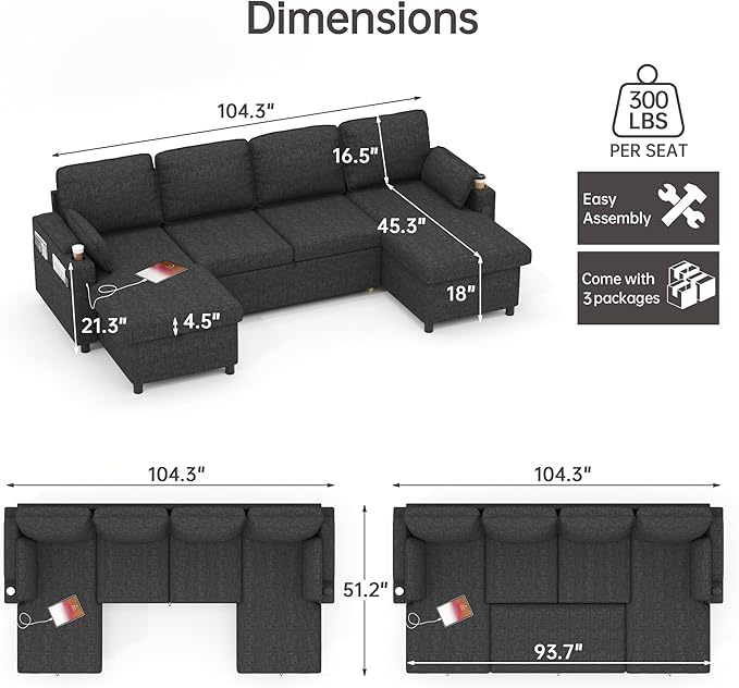 DURASPACE Sofa Bed Pull Out Couch Sleeper - Image 2