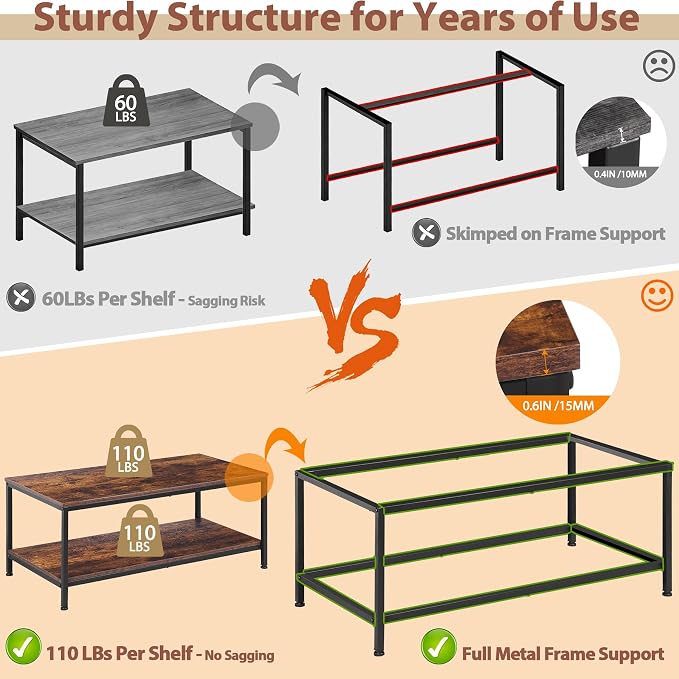 ZenStyle Industrial Coffee Table - Image 6