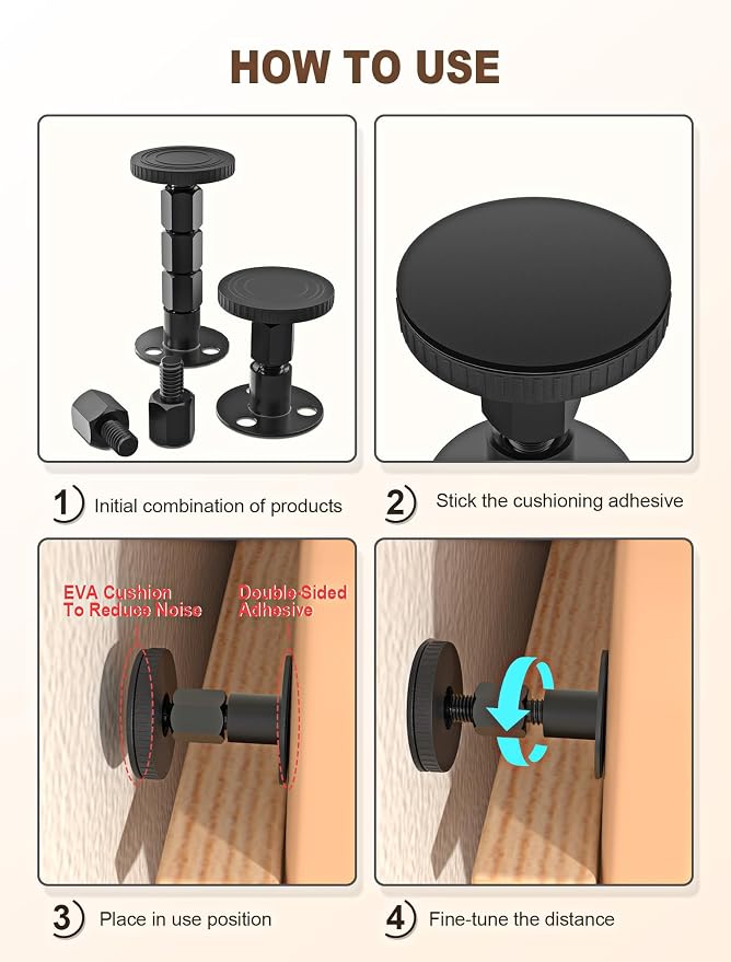 2PCS Adjustable Threaded Bed Frame Anti-Shake Tool, Upgraded Headboard stoppers - Image 4