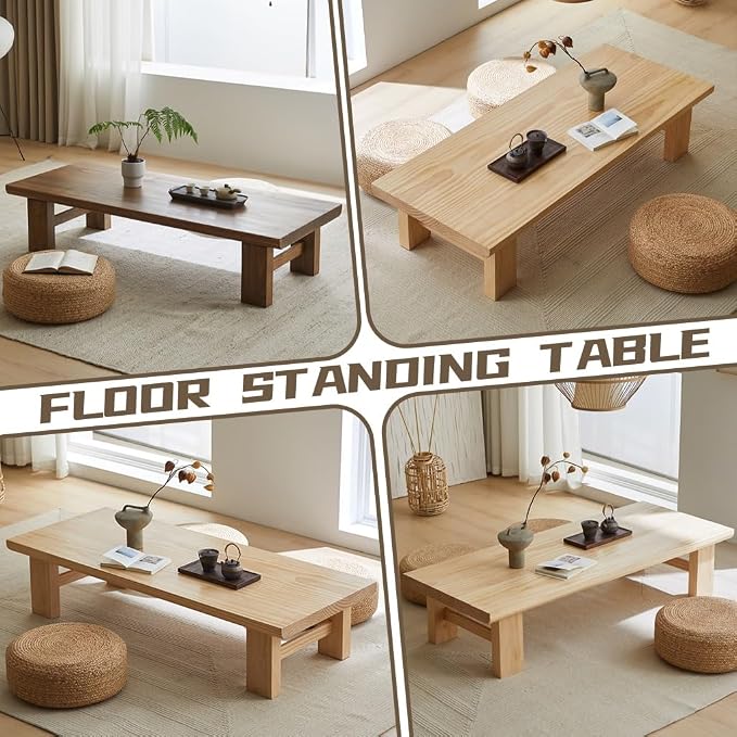 Japanese Floor Table, Vintage Tea Table, Rectangular Style Tatami Table - Image 2