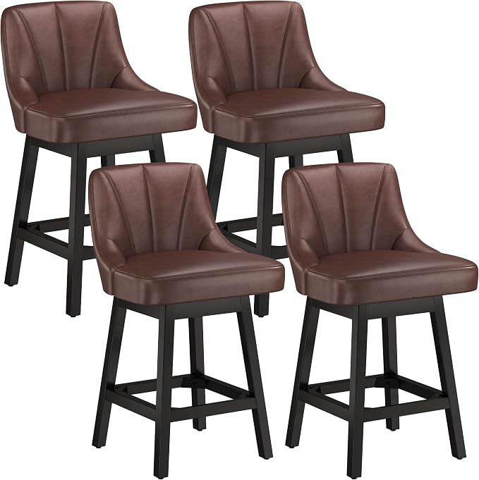 YaFiti Swivel Bar Stools Set of 4, 26 Inch Counter Height Bar Stools by YaFiti