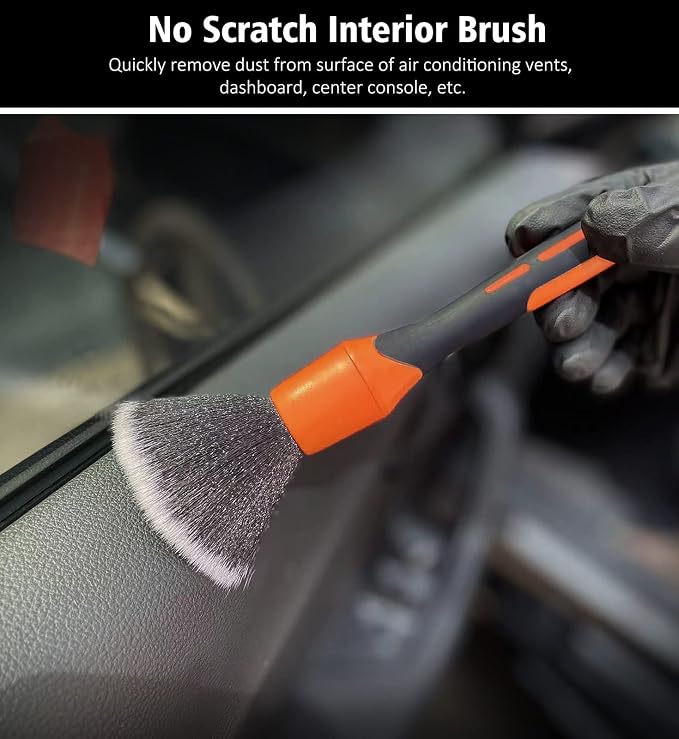 YeewayVeh 3pcs Car Detailing Brush Set, Boars Hair Detailing Brushes, Ultra - Image 3