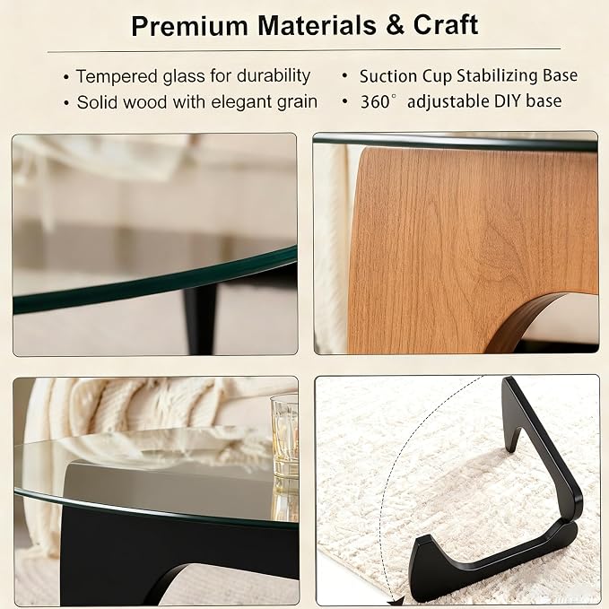 Modern Coffee Table for Living Room, 35.8" Minimalist Black Center Table - Image 4