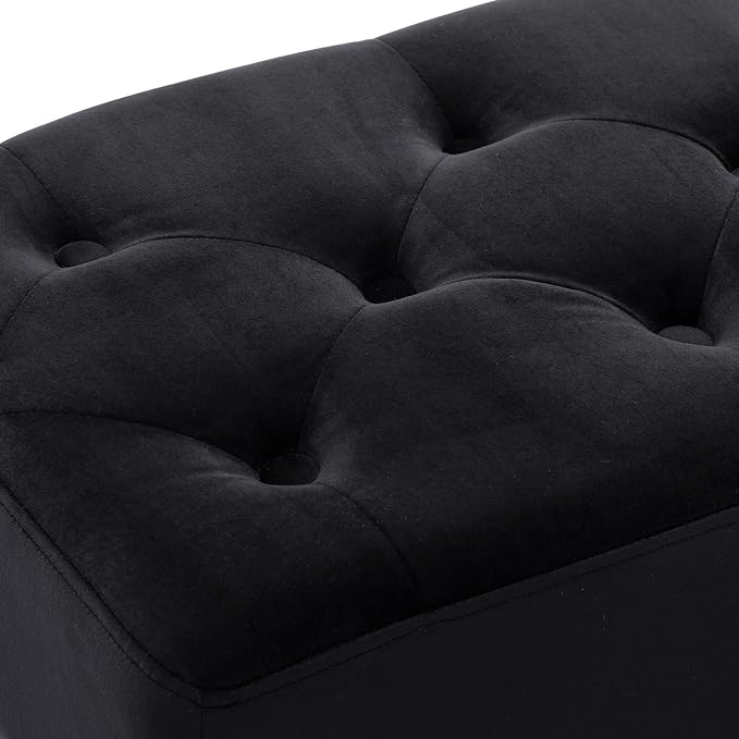 DUHOME Button-Tufted Ottoman Bench, Upholstered Bedroom Benches Velvet Footrest - Image 7