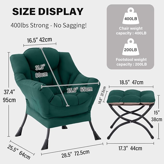 Tiita Lazy Chair, Comfy Leisure Sofa Reading Chair - Image 2