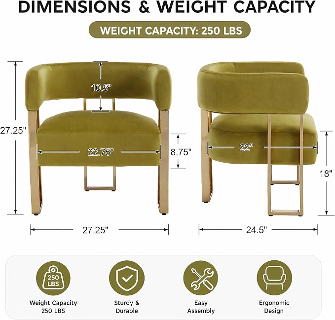 Modern Barrel Accent Chair, Living Room Side Chair - Image 2