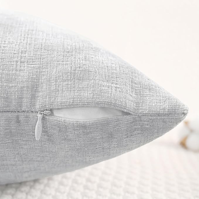 CaliTime Throw Pillow Covers Decorative 12 X 20 Inches Pack of 2 Cozy Chenille - Image 3