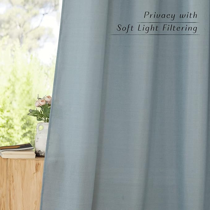 NICETOWN Rustic Linen 96 inch Long Curtains - Image 8