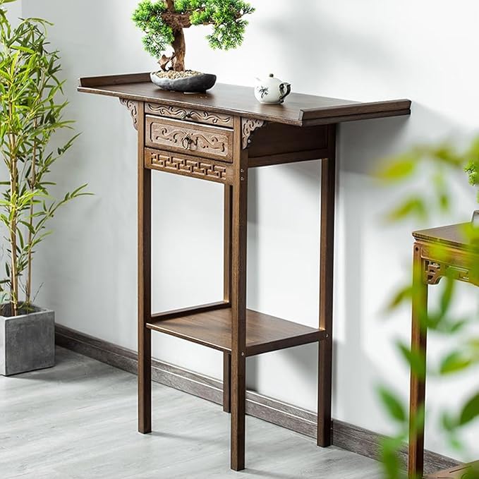 Japanese Zen Style Altar End Table Vintage Console Table - Image 4
