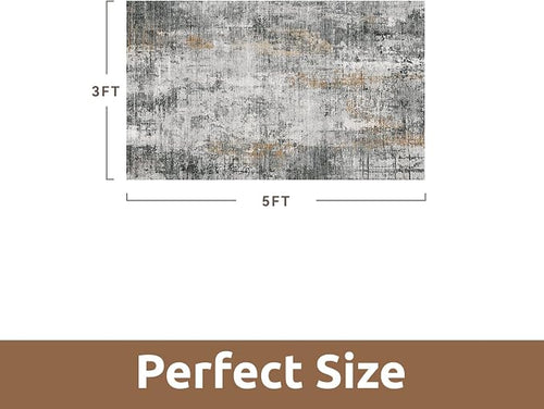 3 x 5 Rug Small Non Slip Area Rug Ultra Soft Machine Washable Low Pile Modern - Image 2