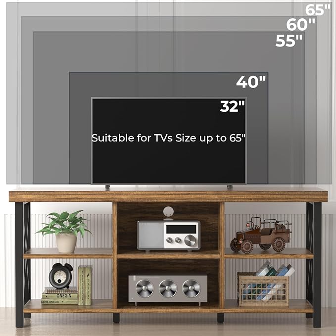 GreenForest TV Stand for TV up to 65 inches, Entertainment Center - Image 4