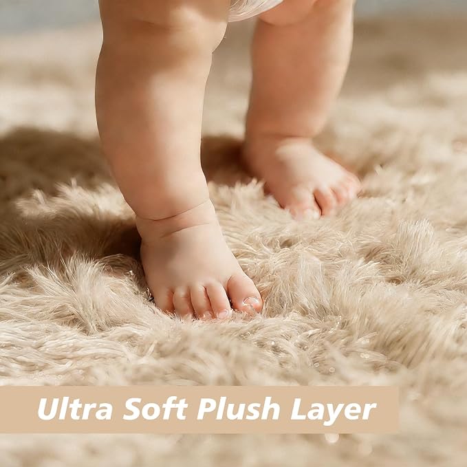 Shag Area Rug for Bedroom 3x5, Soft Fuzzy Rug Non-Shedding Indoor Plush Carpet - Image 2