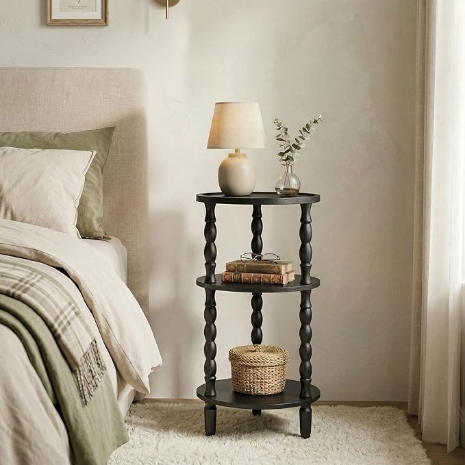 HOOBRO Round Side Table for Small Space, 3-Tier Small Round End Table - Image 5