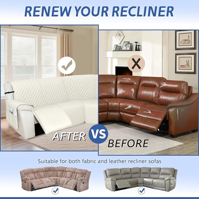 Arfntevss Recliner Sectional Couch Covers 1OO% Waterproof L Shape Sofa Cover - Image 6