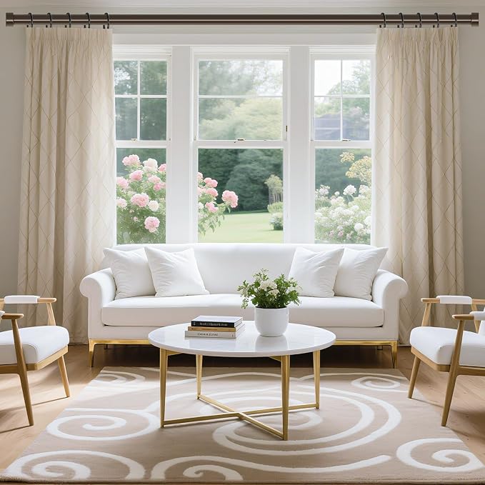 VOIIY Bronze Curtain Rods for Windows 66 to 120 Inch, Size:36-120 Inch - Image 2