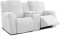 Recliner Loveseat Covers with Console, 6-Piece Stretch Geometric Strokes by Unknown