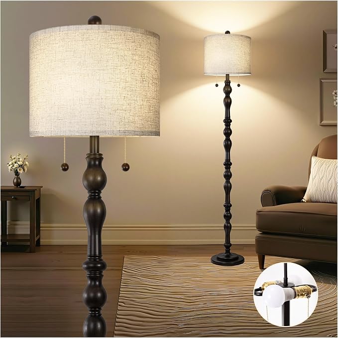 Scenekoy 65.5 Natural Real Wood Rustic Floor Lamp by SCENEKOY