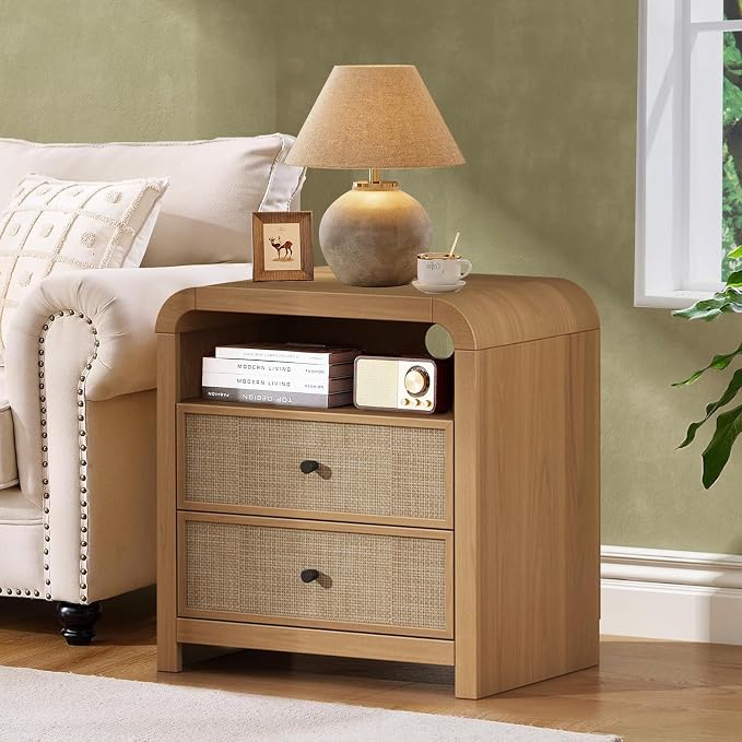 Oak&Sparrow Rattan Nightstand Set of 2, 23.6'' Rattan End Table - Image 9