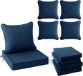Summsun Outdoor Chair Cushions, Faux Linen Backrest and Deep Seat Cushion Set by SUMMSUN