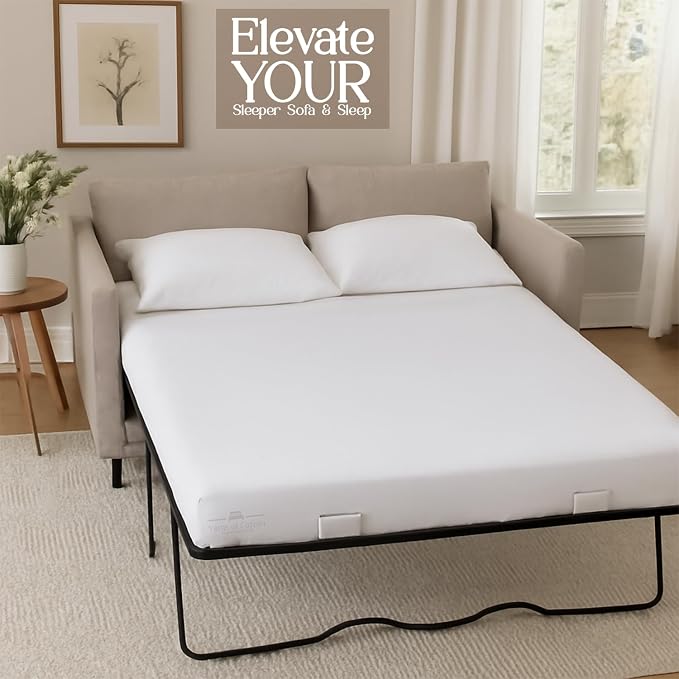 Sleeper Sofa Bed Sheet, 100% Cotton 400 Thread Count, 4 Piece Set, Deep Pocket - Image 5